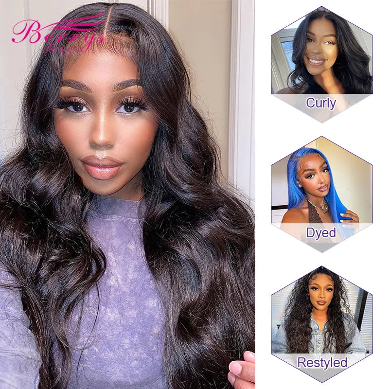 Hair 13x6 HD Lace Frontal Hair Body Wave Remy Hair Invisible 13x4 & 13x6 Lace Pre Pluck Hairline With Baby Hair