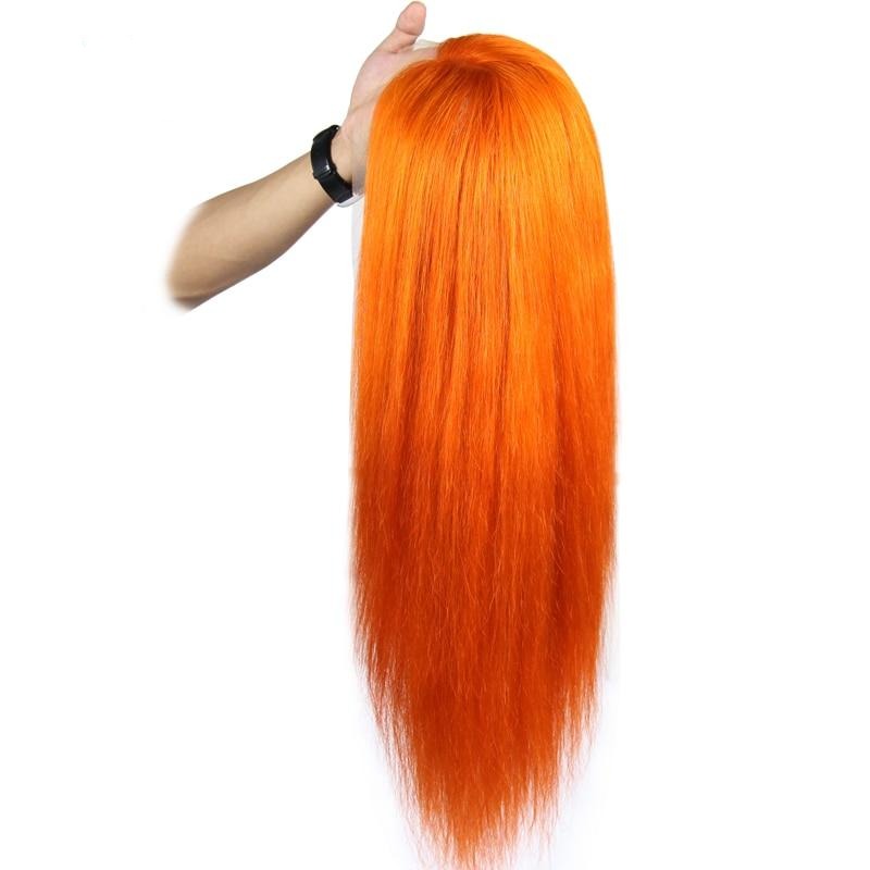 Orange Color Lace Front Human Hair Wigs