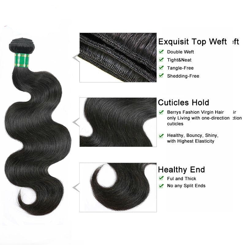 Pure Human Virgin Hair Body Wave Hair Weave Long Bundles Hair