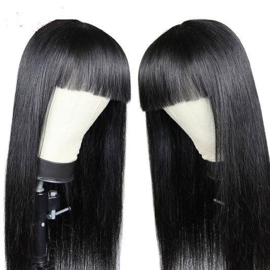 Straight Human Hair Wigs With Bangs