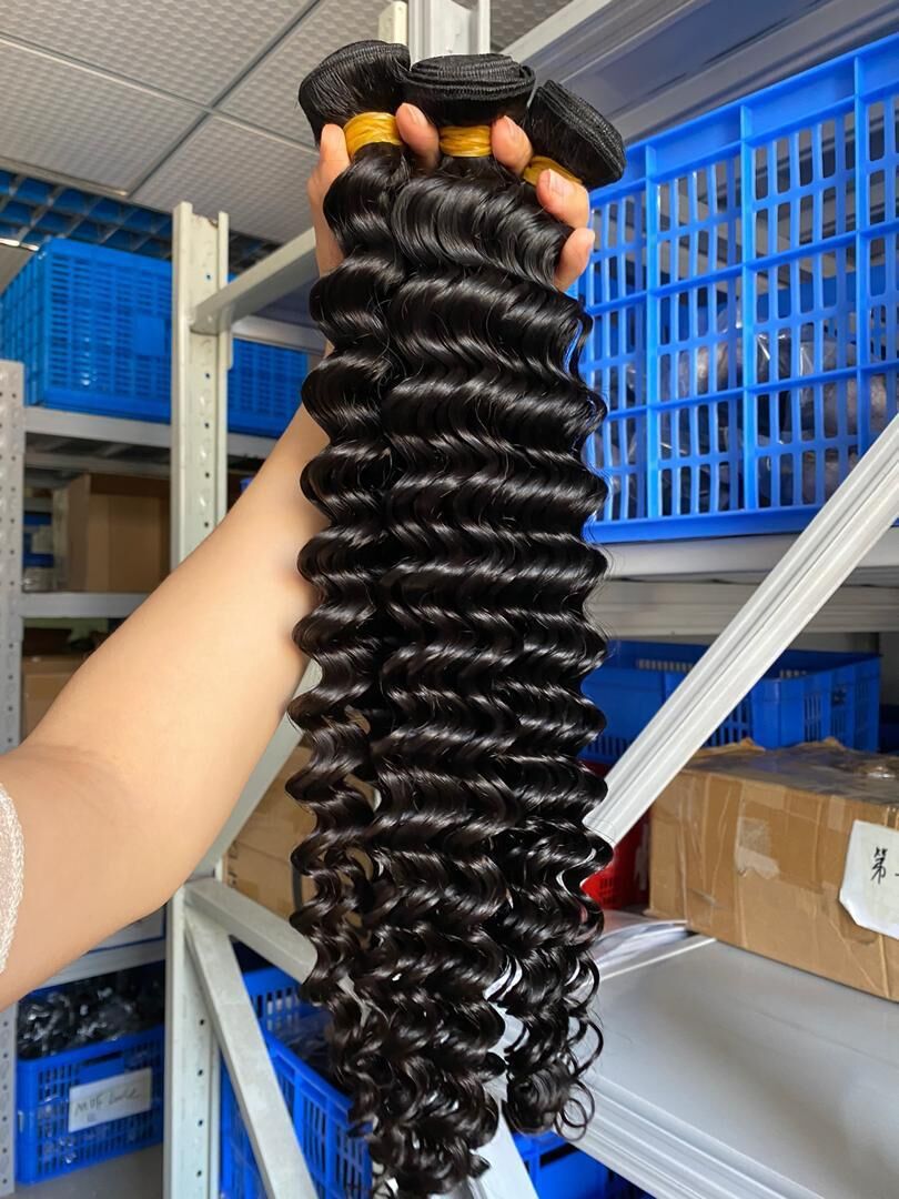 Virgin Hair Deep Wave 3 Bundles Deal Hair 100% Unprocessed Hair Extensions Natural Color