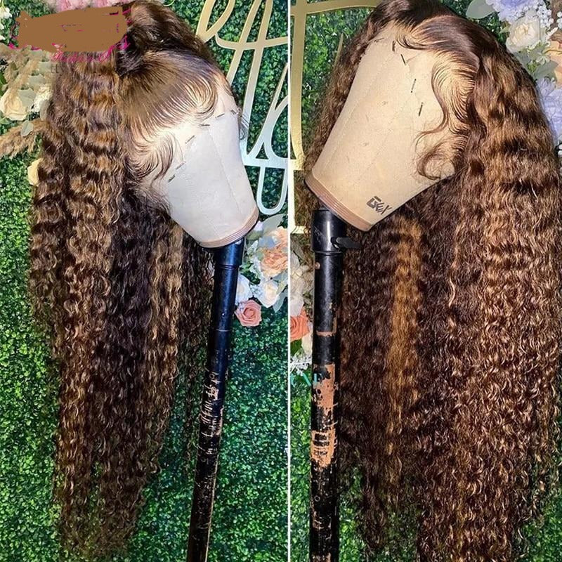 Highlight Wig Brown Color Human Hair Wigs for Women Lace Front Human Hair Wigs