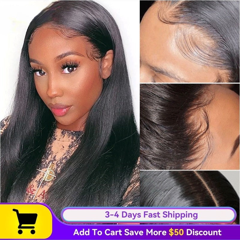 13x6 HD Lace 250% Density Straight Lace Front Human Hair Wigs Pre Plucked 4x4 And 5x5 Lace Closure Wig 13x4 Lace Frontal Wig